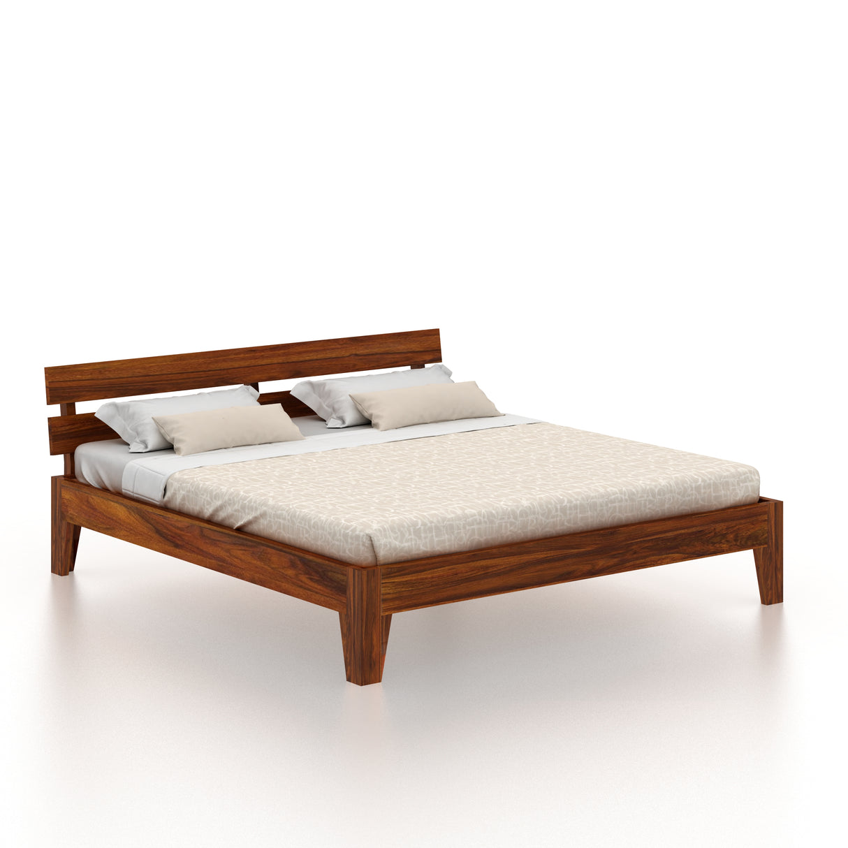 Spiky Solid Sheesham Wood Bed - 3 Years Warranty