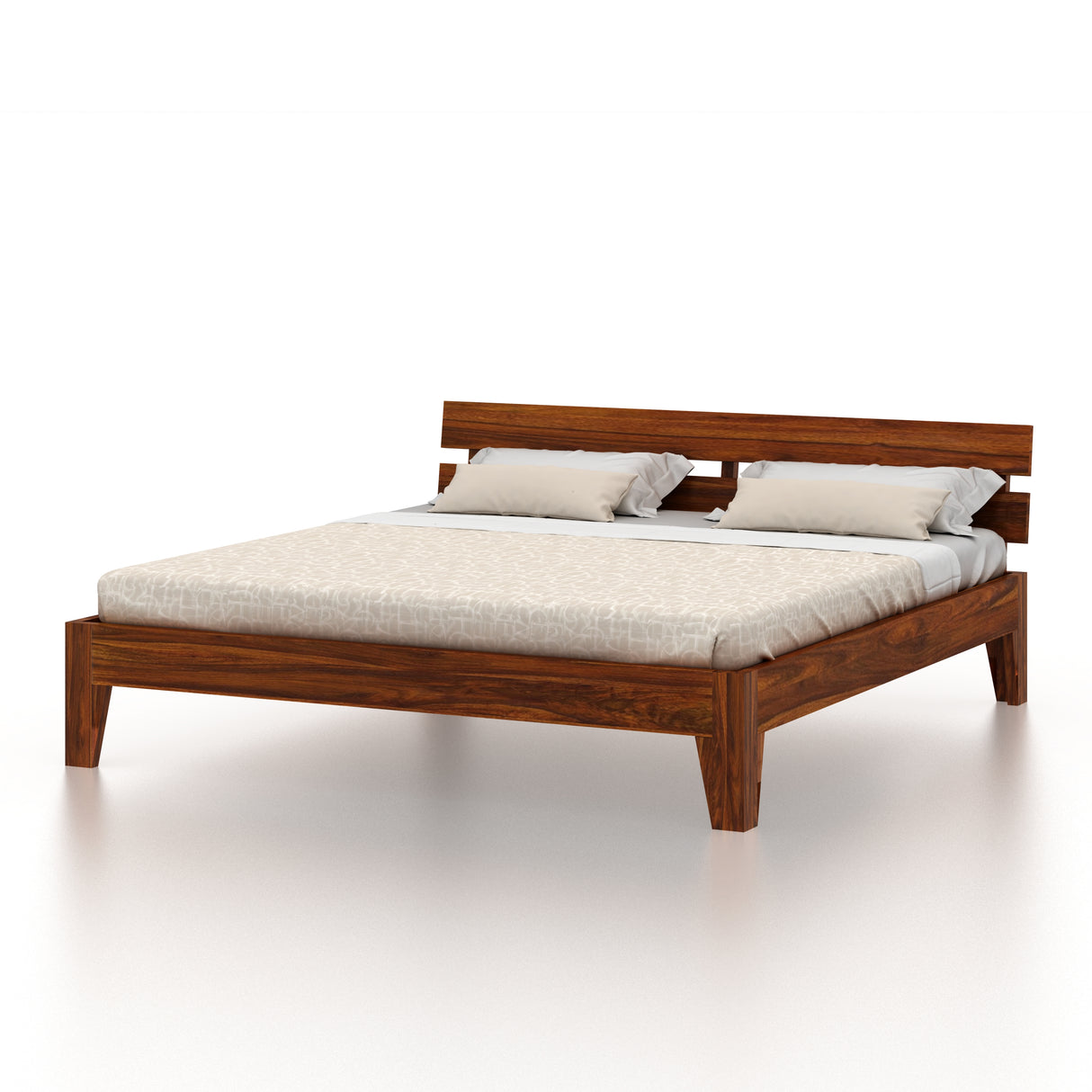 Spiky Solid Sheesham Wood Bed - 3 Years Warranty