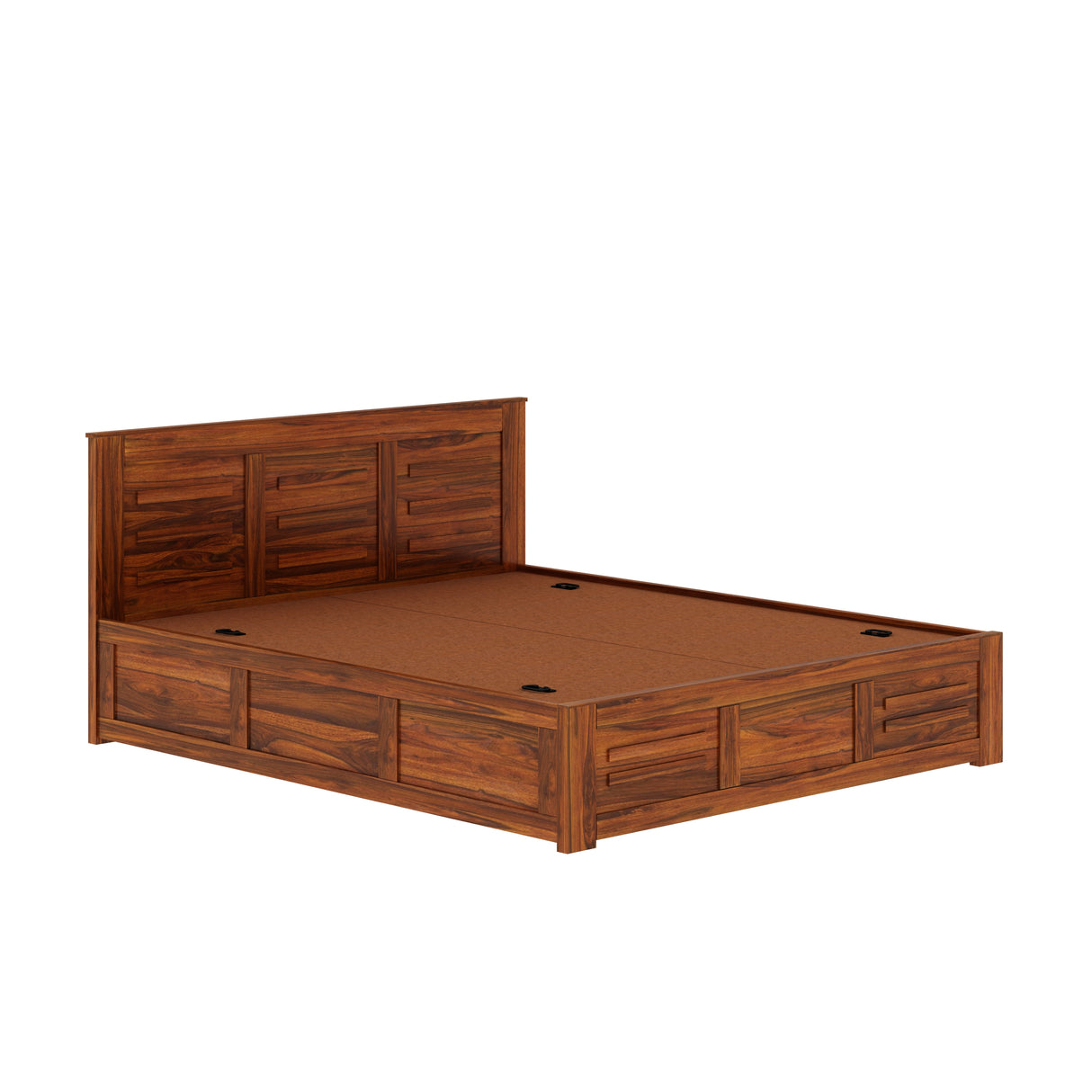 Swiss Solid Sheesham Wood Box Storage Bed - 3 years Warranty
