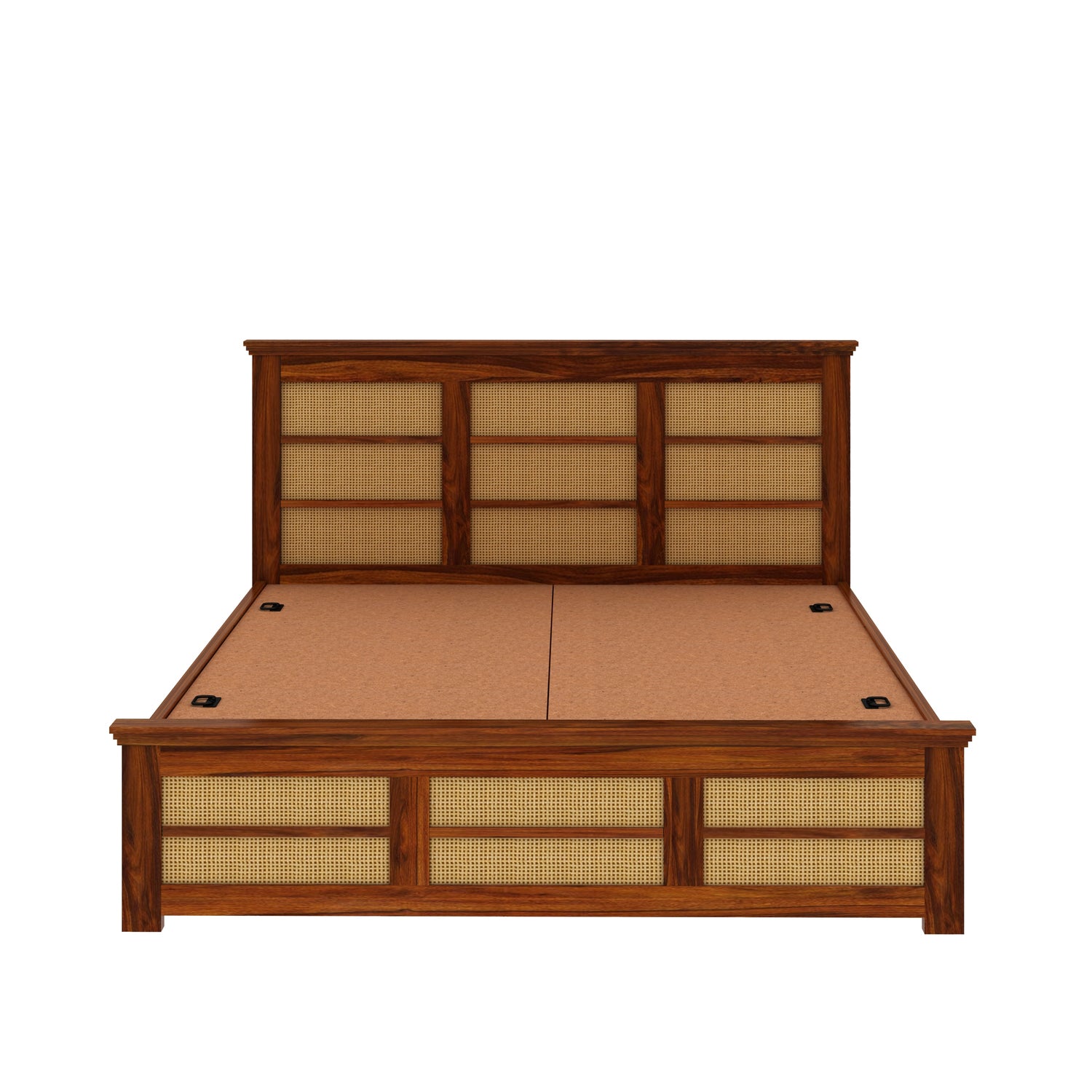 Syrus Solid Sheesham Wood Cane Bed With Box Storage Bed - 3 Years Warranty