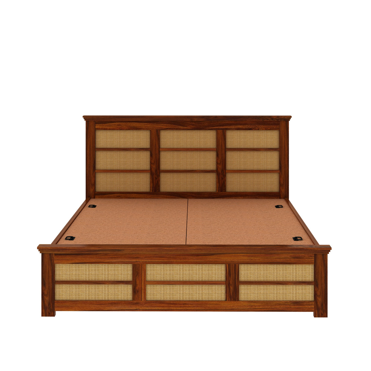 Syrus Solid Sheesham Wood Cane Bed With Box Storage Bed - 3 Years Warranty