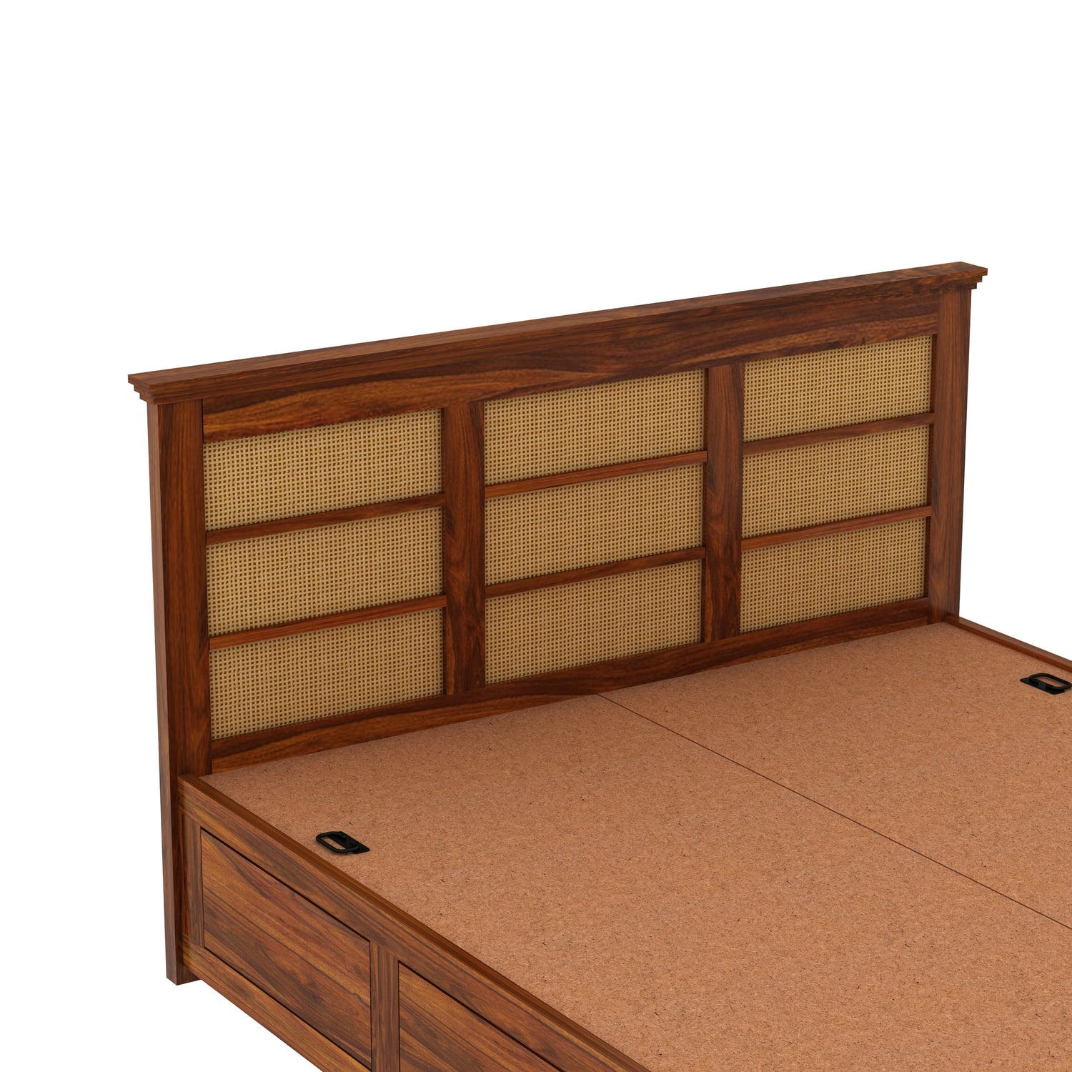 Syrus Solid Sheesham Wood Cane Bed With Box Storage Bed - 3 Years Warranty