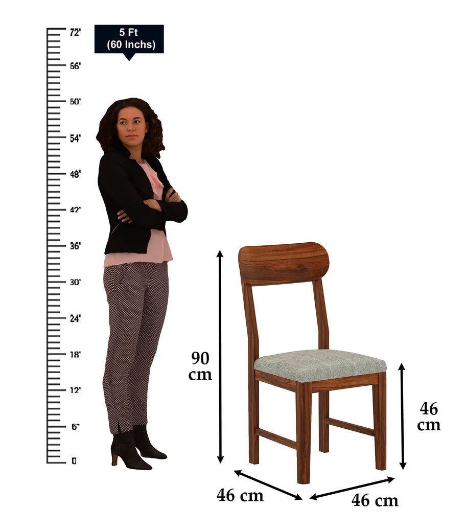 Wave Solid Sheesham Wood Office/Study/Dining Chair - 3 Years Warranty