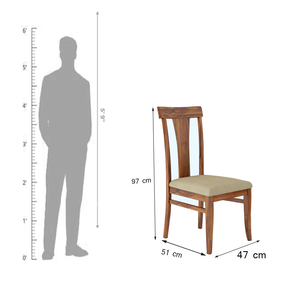 Maron Solid Sheesham Wood Dining Chair - 3 Years Warranty