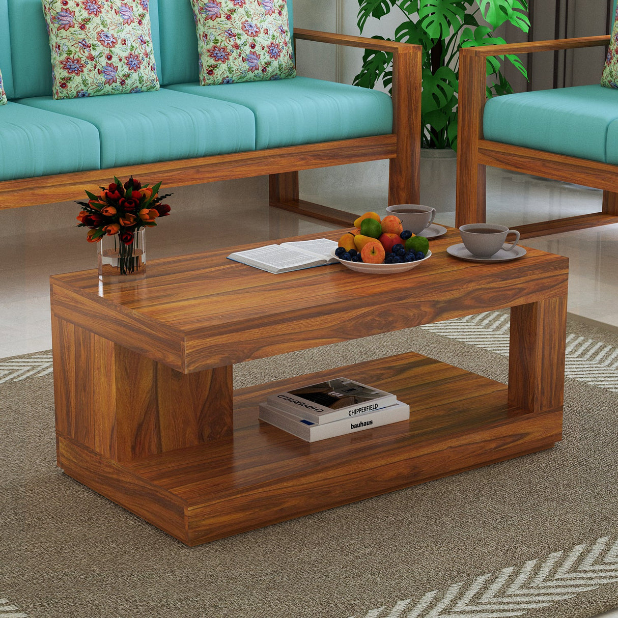 Boston Solid Sheesham Wood Coffee Table - 3 Years Warranty