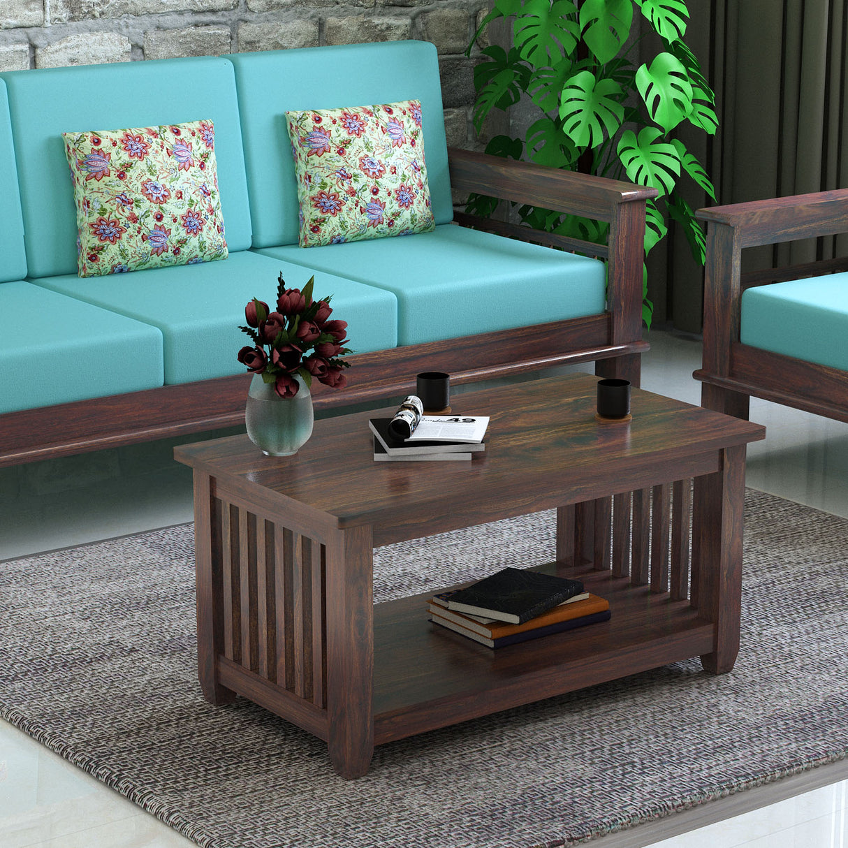 Maharaja Solid Sheesham Wood Coffee Table - 3 Years Warranty