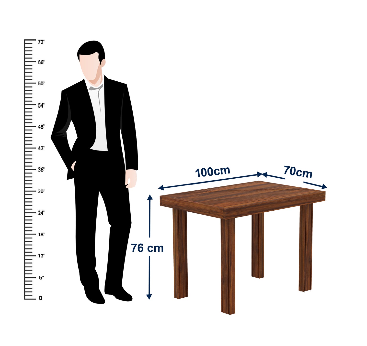 Cairo Solid Sheesham Wood 2 Seater Dining Table Set - 3 Years Warranty