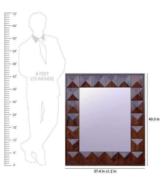 Oslo Solid Sheesham Wood Mirror Frame - Natural Finish - 3 Years Warranty
