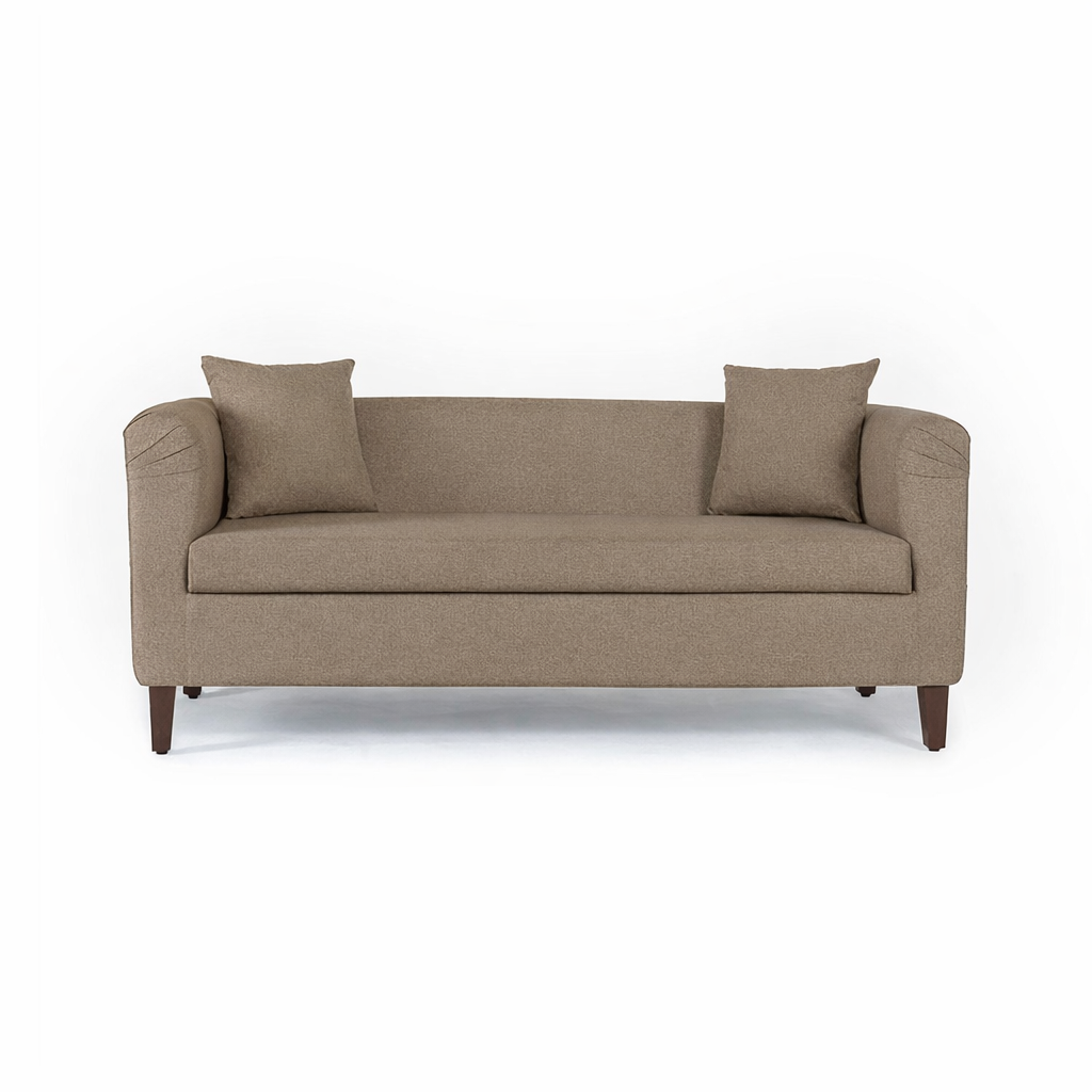 Ronny Three Seater Upholstered Sofa Velvet - 12 Months Warranty - BROWN