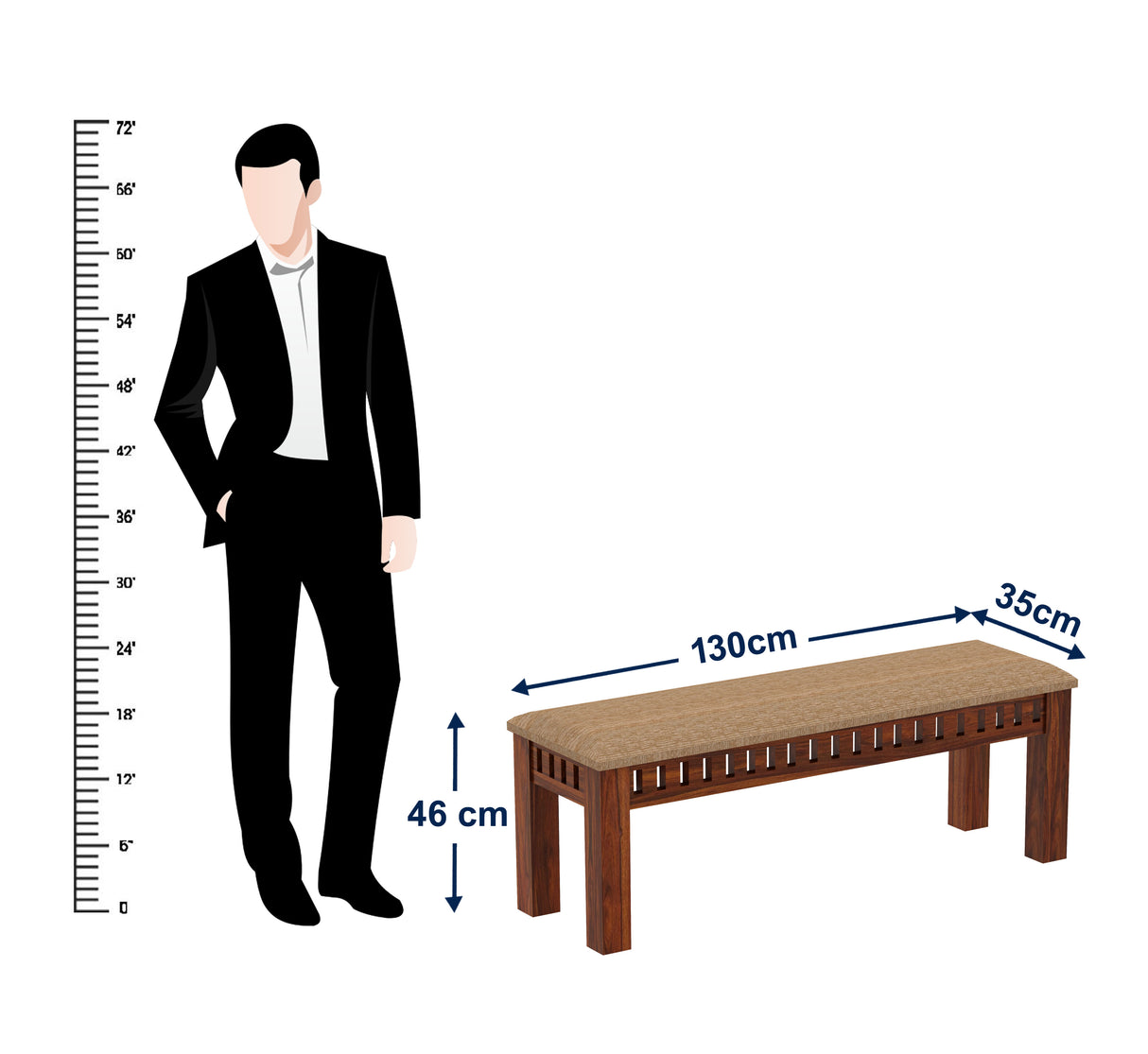 Armania Solid Sheesham Wood 6 Seater Dining Table Set - 3 Years Warranty