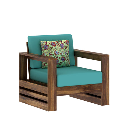Lurid Solid Sheesham Wood Single Seater Sofa - 1 Year Warranty