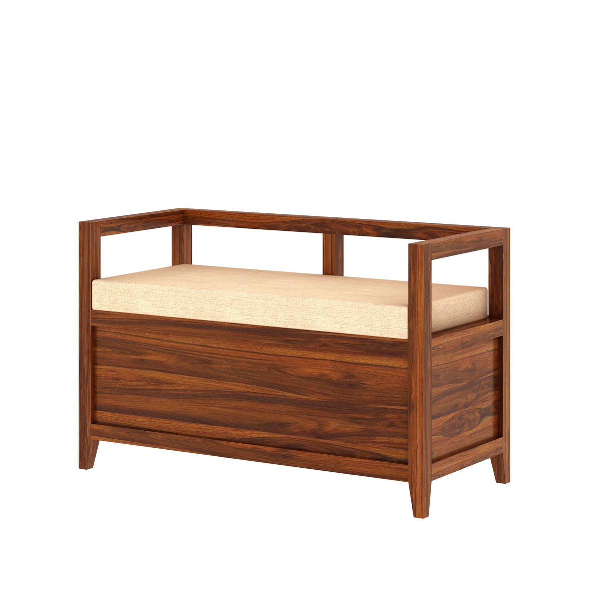 Jaipur Solid Sheesham Wood Storage Bench - 3 Years Warranty