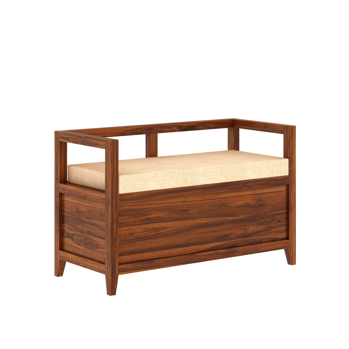 Jaipur Solid Sheesham Wood Storage Bench - 3 Years Warranty