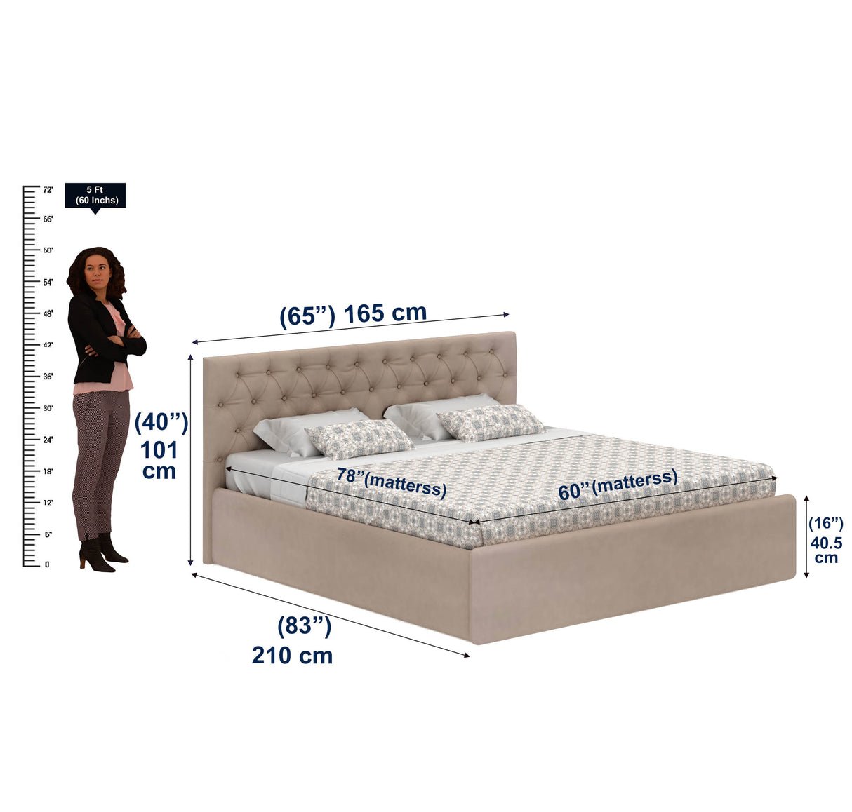 Fabrio Upholstered Box Storage Bed-3 years Warranty(LUXE EDITION)