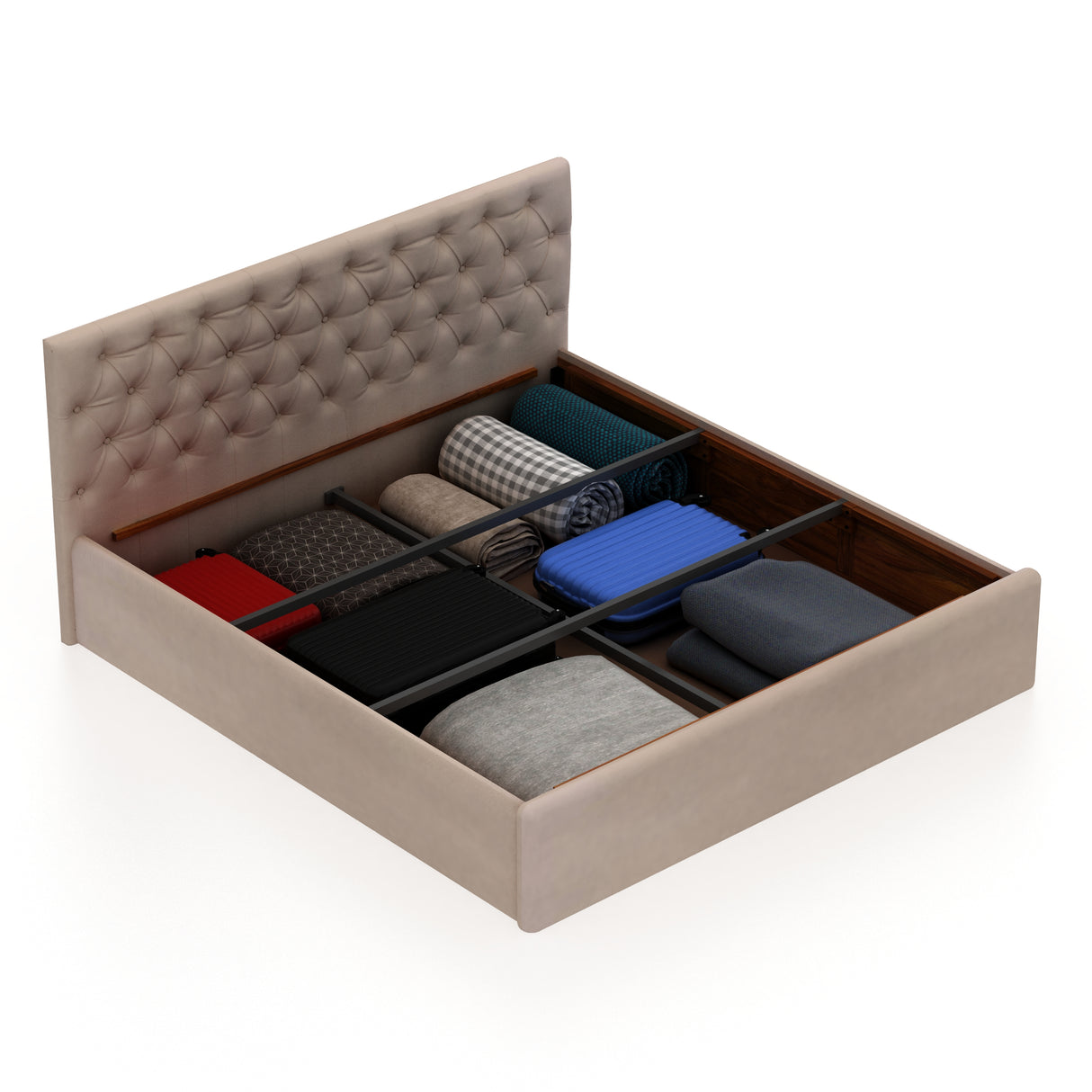 Fabrio Upholstered Box Storage Bed-3 years Warranty(LUXE EDITION)