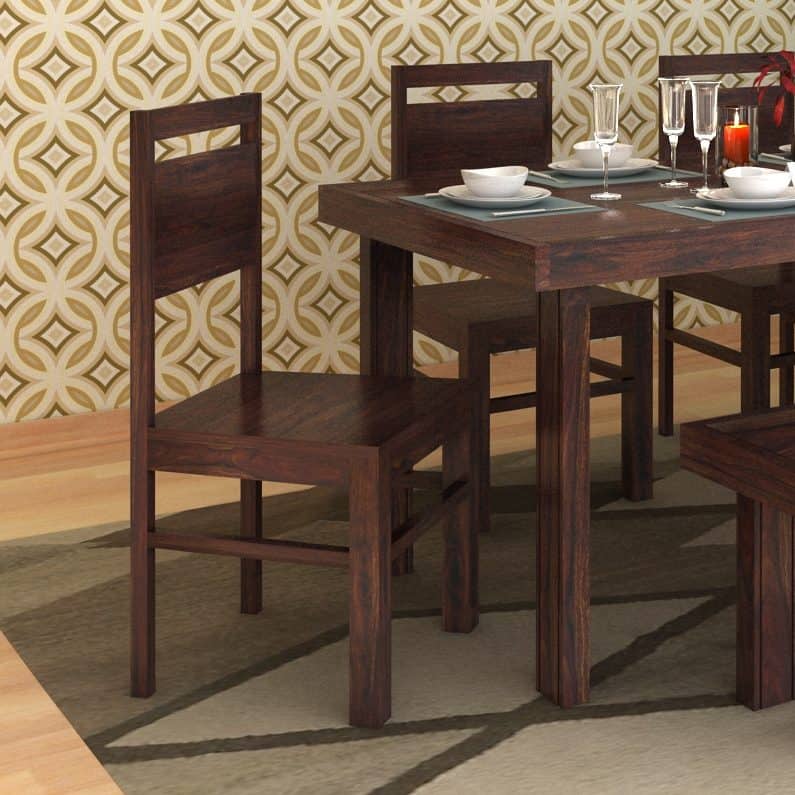 Jaipur Solid Sheesham Wood Dining Chair - 3 Years Warranty