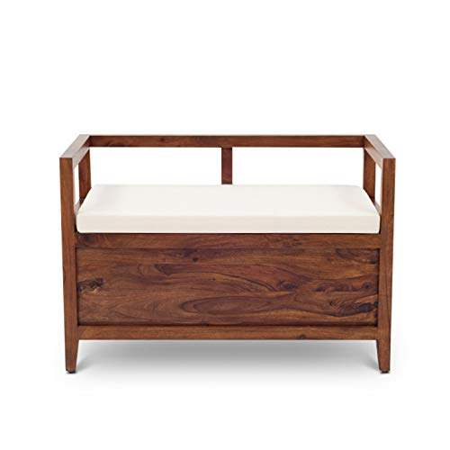 Jaipur Solid Sheesham Wood Storage Bench - 3 Years Warranty