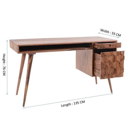 Monte Solid Sheesham Wood Desk and Study Table - 1 Year Warranty