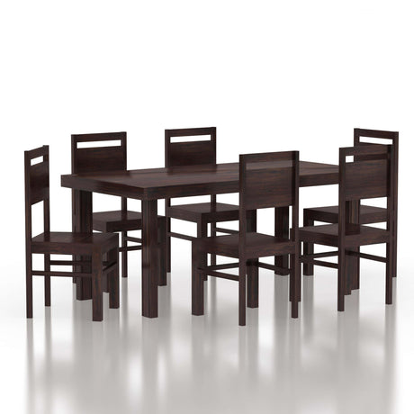Jaipur Solid Sheesham Wood 6 Seater Dining Table Set - 1 Year Warranty