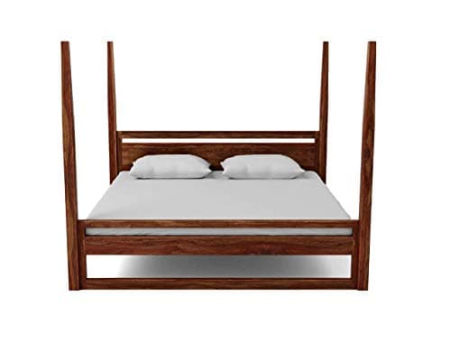 Italian Solid Sheesham Wood Poster Bed Without Storage - 3 Years Warranty