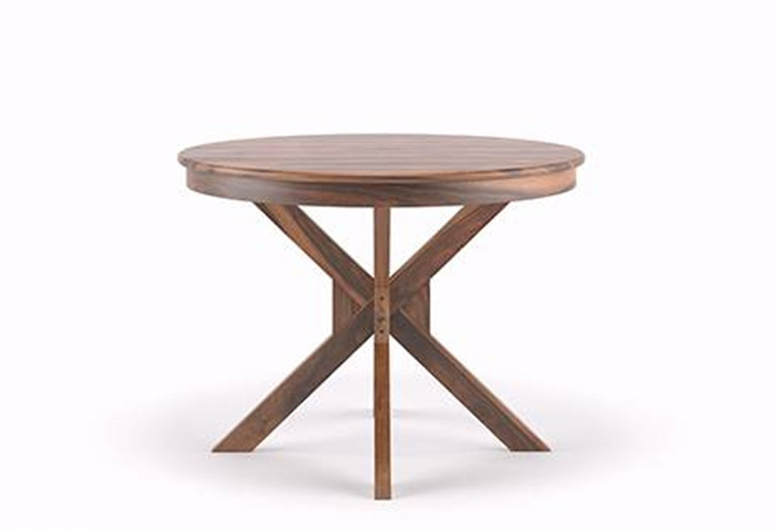 Rio Solid Sheesham Wood Round 4 Seater Dining Table - 3 Years Warranty
