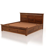 Armania Solid Sheesham Wood Bed With Box Storage - 1 Year Warranty