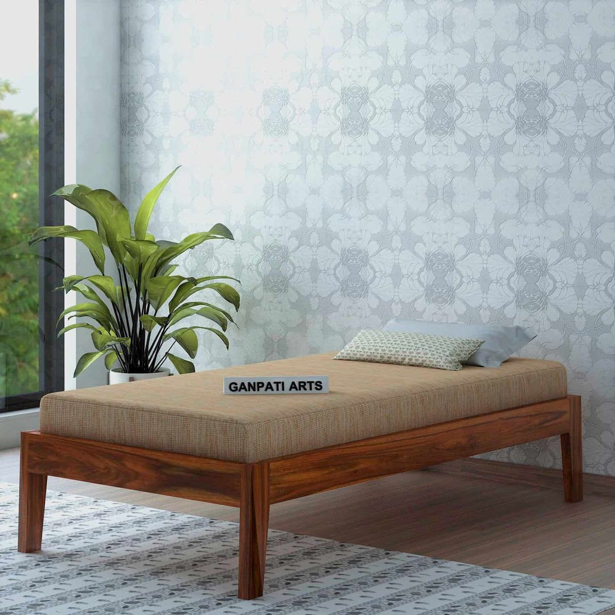 Rio Solid Sheesham Wood Single Bed - 3 Years Warranty