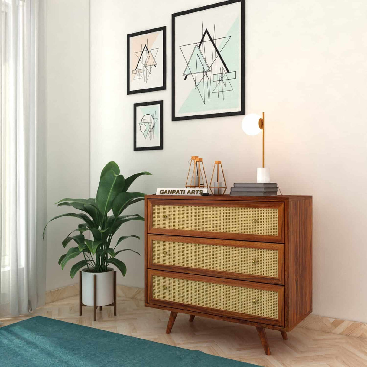 Syrus Solid Sheesham Wood Chest of Drawer - 3 Years Warranty