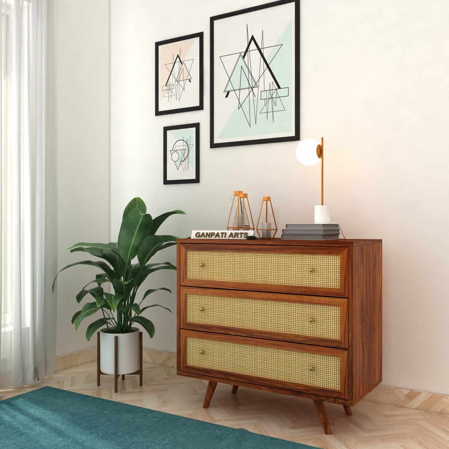 Syrus Solid Sheesham Wood Chest of Drawer - 3 Years Warranty