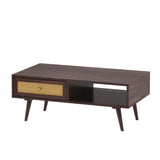 Syrus Solid Sheesham Wood Coffee Table With Drawer Storage - 1 Year Warranty