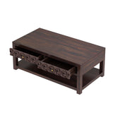 Raj Solid Wood Coffee Table With Two Drawer Storage - 1 Year Warranty