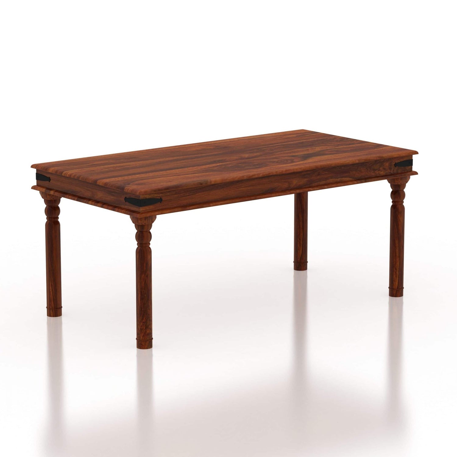 Akon Solid Sheesham Wood 6 Seater Dining Table - 3 Years Warranty