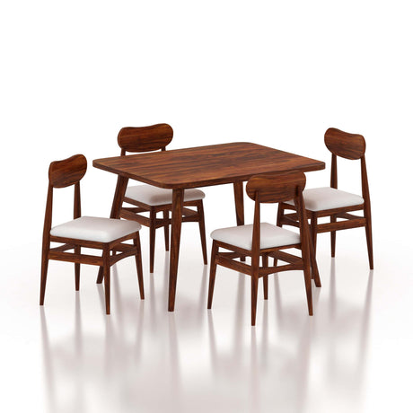 Oval Solid Sheesham Wood 4 Seater Dining Table Set - 1 Year Warranty
