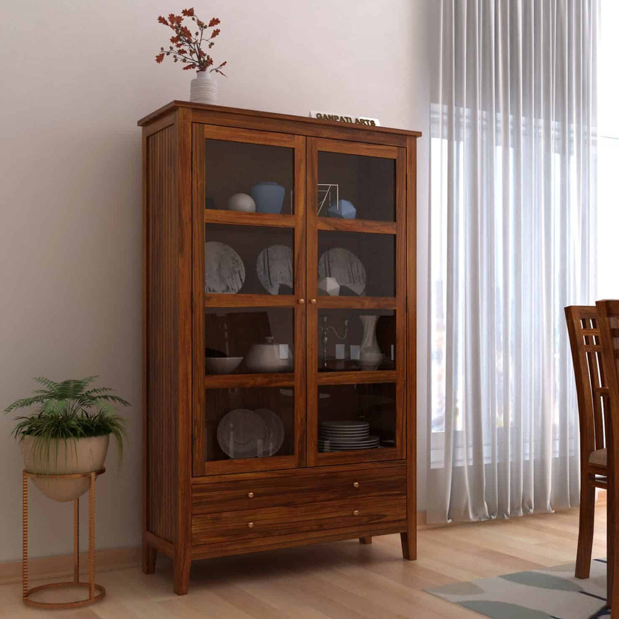 Italian Solid Sheesham Wood Display Unit - 3 Years Warranty