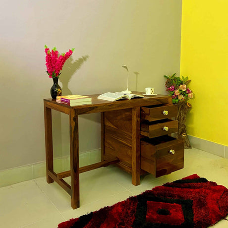Jaipur Solid Sheesham Wood Study Table With Storage - 1 Year Warranty