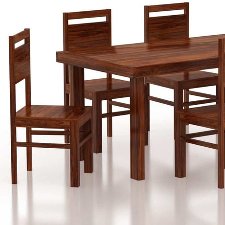 Jaipur Solid Sheesham Wood 6 Seater Dining Table Set - 1 Year Warranty