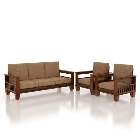 Maharaja Solid Sheesham Wood 5 Seater Sofa Set 3+1+1 - 1 Year Warranty