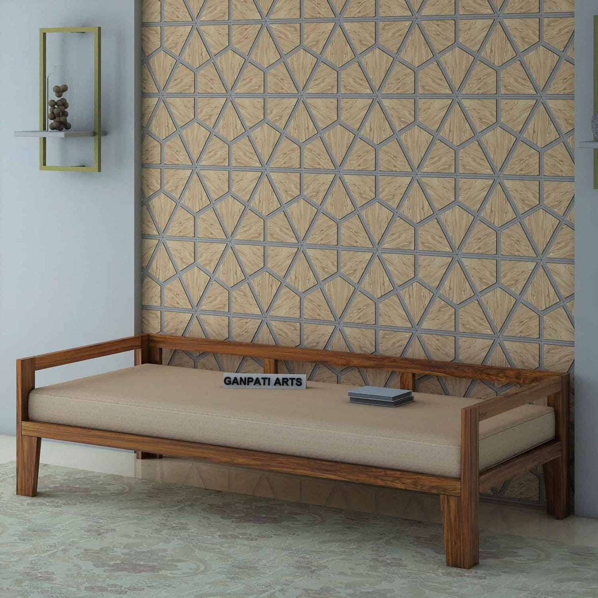 Foster Solid Sheesham Wood Divan Cum Sofa - 3 Years Warranty