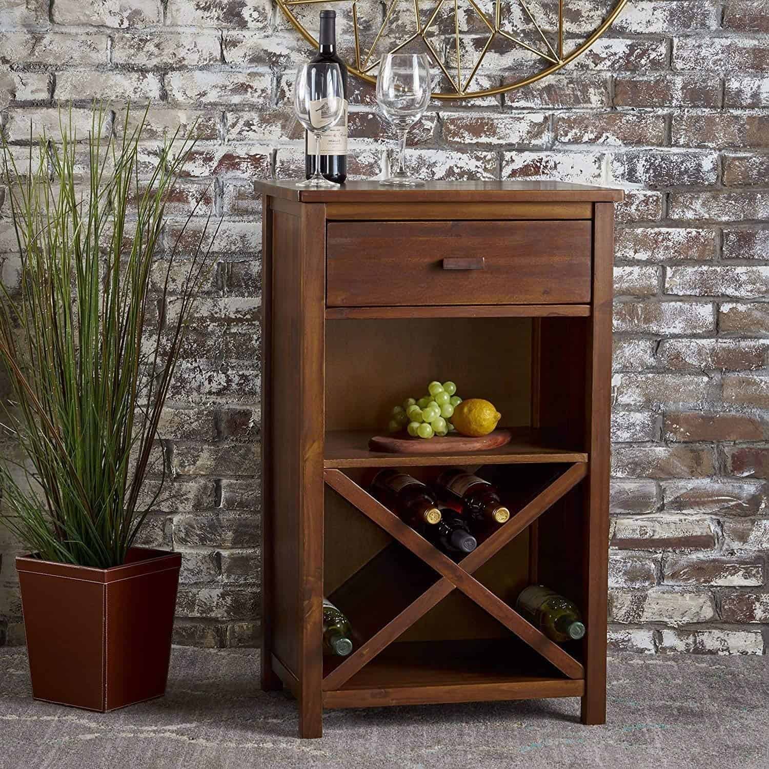 Spiky Solid Sheesham Wood Wine Display Unit - 3 Years Warranty