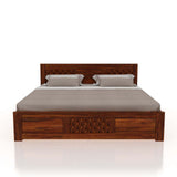 Raj Solid Sheesham Wood Full Box Storage Bed - 1 Year Warranty
