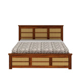 Syrus Solid Sheesham Wood Cane Bed With Box Storage Bed - 1 Year Warranty