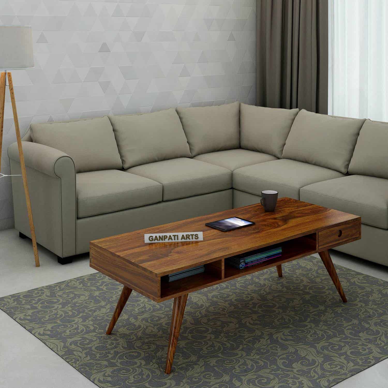 Monte Solid Sheesham Wood Coffee Table With Drawer Storage (LARGE) - 3 Years Warranty