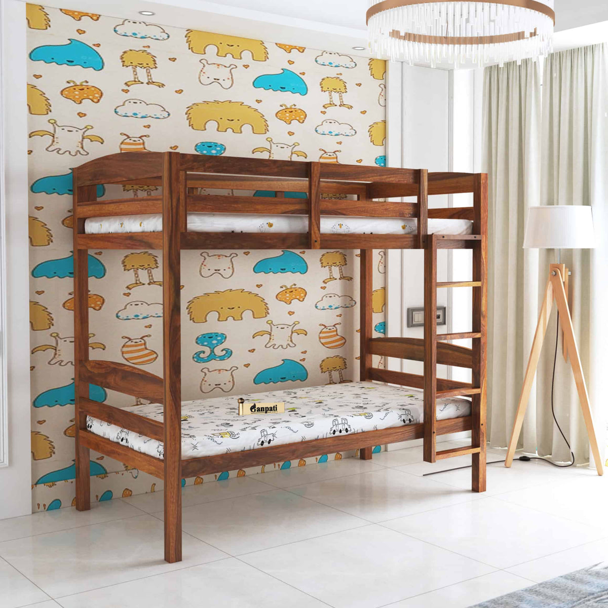 KATY Solid Sheesham Wood Bunk Bed Without Storage Years Warranty