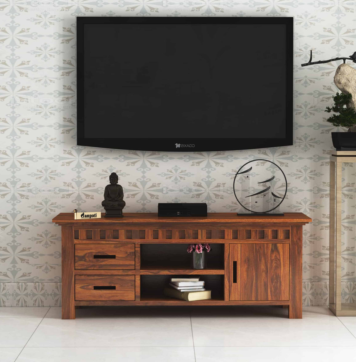 Armania Solid Sheesham Wood TV Unit - 3 Years Warranty