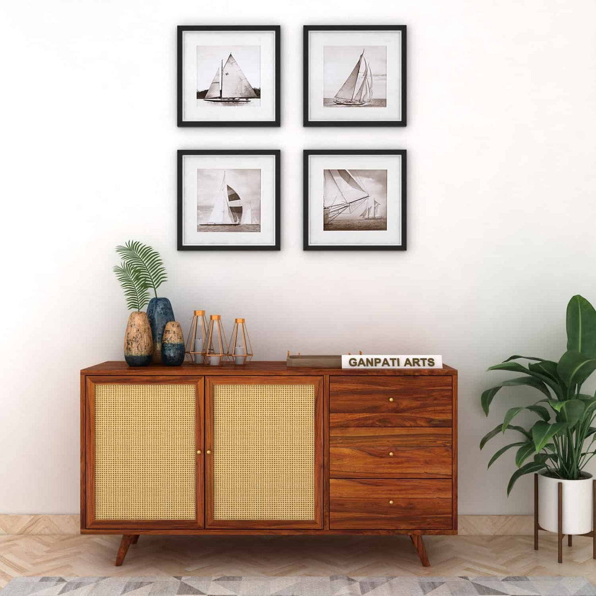 Syrus Solid Sheesham Wood Sideboard -  3 Years Warranty
