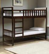 Swift Solid Sheesham Wood Bunk Bed Without Storage and Upholstered Headboard - 3 years Warranty