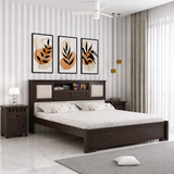 Maharaja Solid Sheesham Wood Bed with Headboard Storage - 3 Years Warranty
