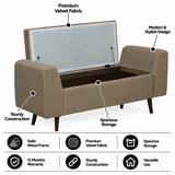 Mayor Upholstered Ottoman Bench With Storage - 12 Months Warranty(Brown)