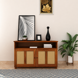 Fusion Cane Solid Sheesham Wood Display Unit/Sideboard - 3 Years Warranty