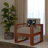 Euro Solid Sheesham Wood Single Seater Sofa - 3 Years Warranty